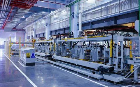 Equipment on a manufacturing production line.